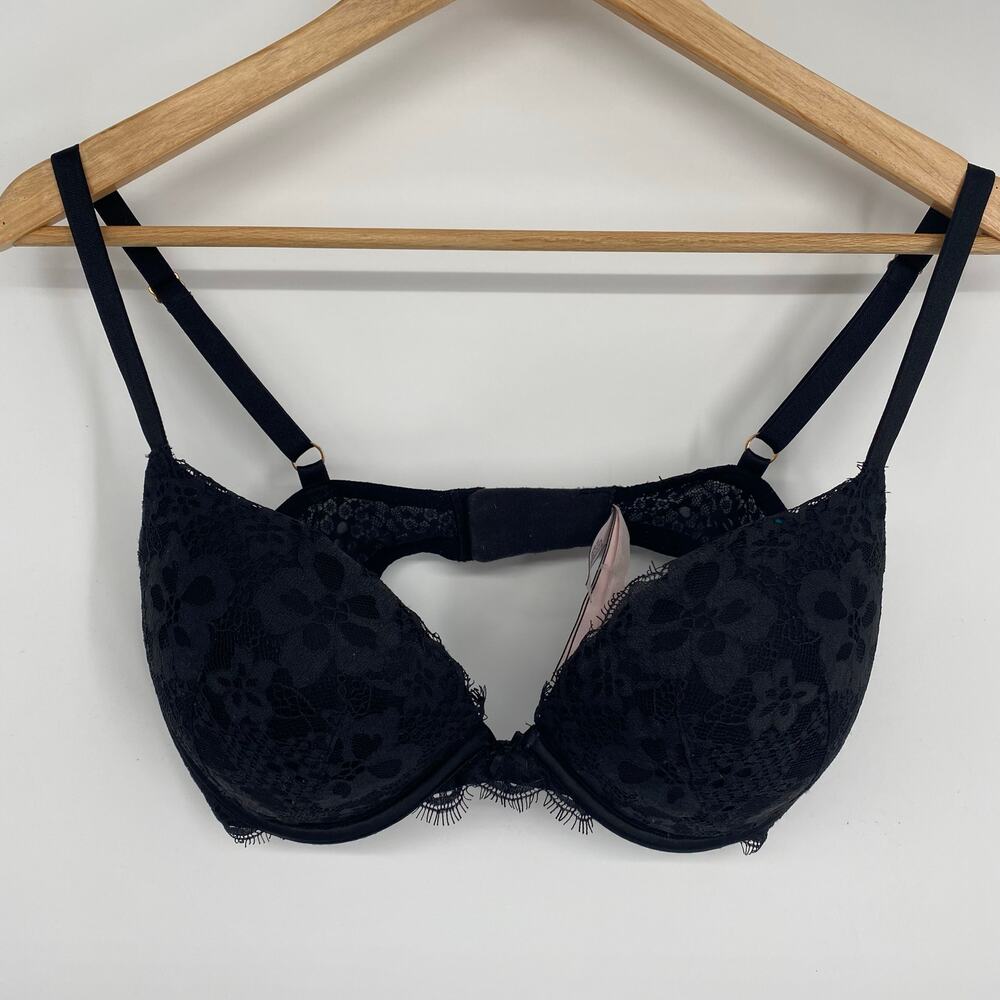 Victoria’s Secret Bra Women’s Dream Angel Push Up Black Lace Sexy